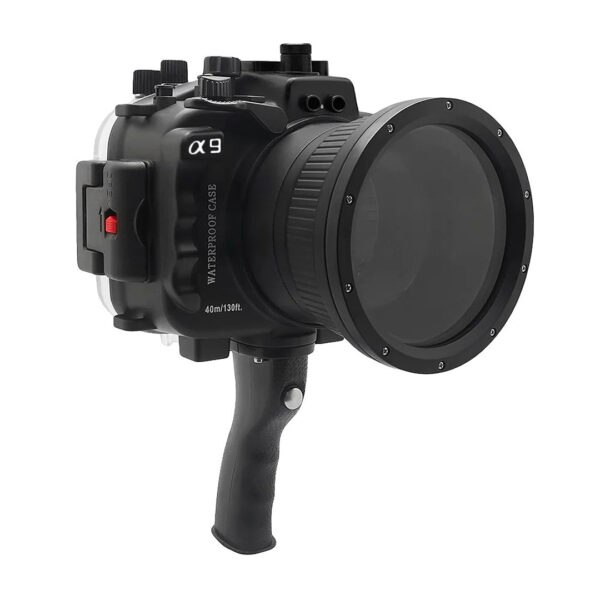 Sony A9 PRO V.3 Series 40M/130FT Underwater camera housing with shutter grip (Standard port) Zoom ring for FE16-35 F4 included.Black