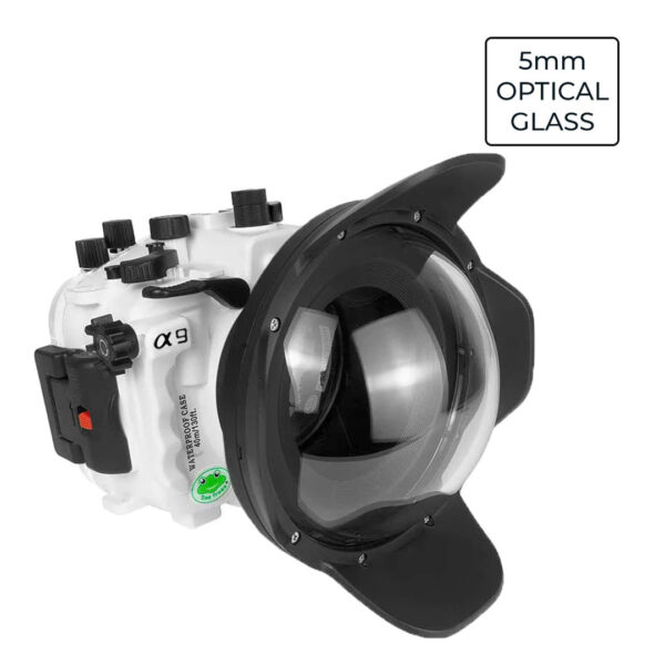 Sony A9 PRO V.3 Series UW camera housing kit with 6" Optical Glass Dome port V.7 (without flat port).White