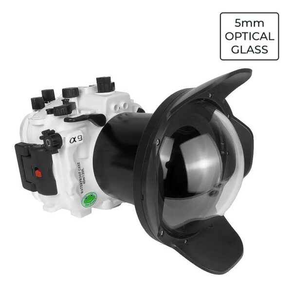 Sony A9 PRO V.3 Series FE16-35mm F2.8 GM (zoom gear included) UW camera housing kit with 6" Optical Glass Dome port V.2 (without standard port).White