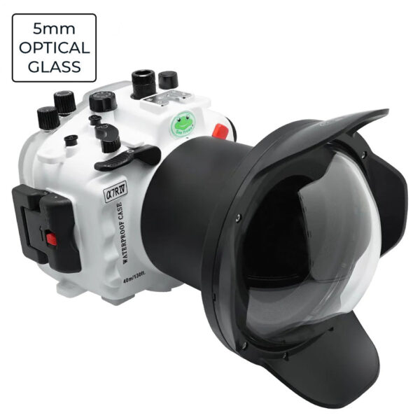 Sony A7R IV 40M/130FT FE16-35mm F2.8 GM (zoom gear included) UW camera housing kit with 6" Optical Glass Dome port V.2 (without standard port).White