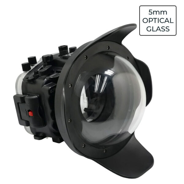 Sony A7R IV PRO 40M/130FT UW camera housing kit with 8" Glass Dome port V.1 (without standard port).Black