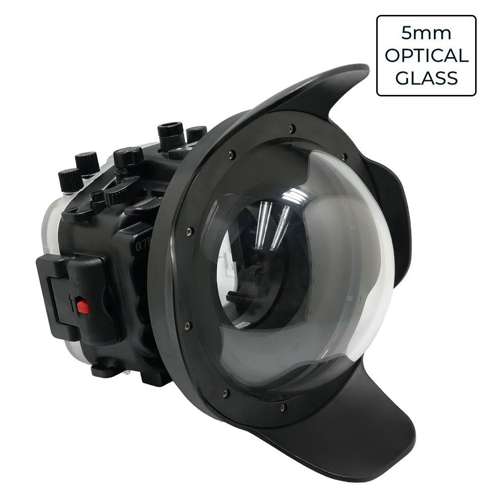Sony A7R IV PRO 40M/130FT UW camera housing kit with 8" Glass Dome port V.1 (without standard port).Black