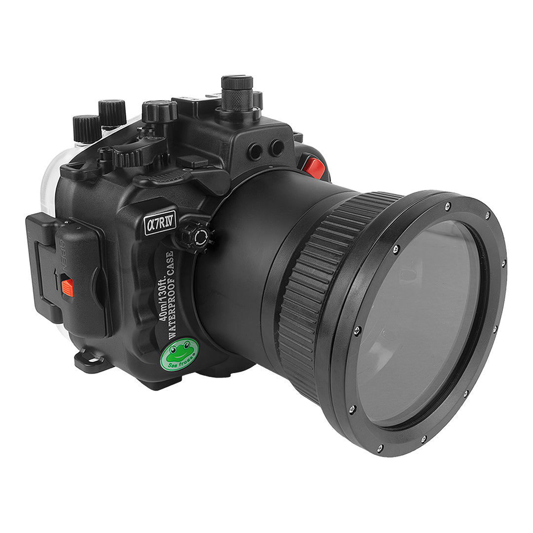 Sony A7R IV PRO 40M/130FT UW camera housing kit with 6" Dome port V.7 (and Flat Long port).Black - Image 2