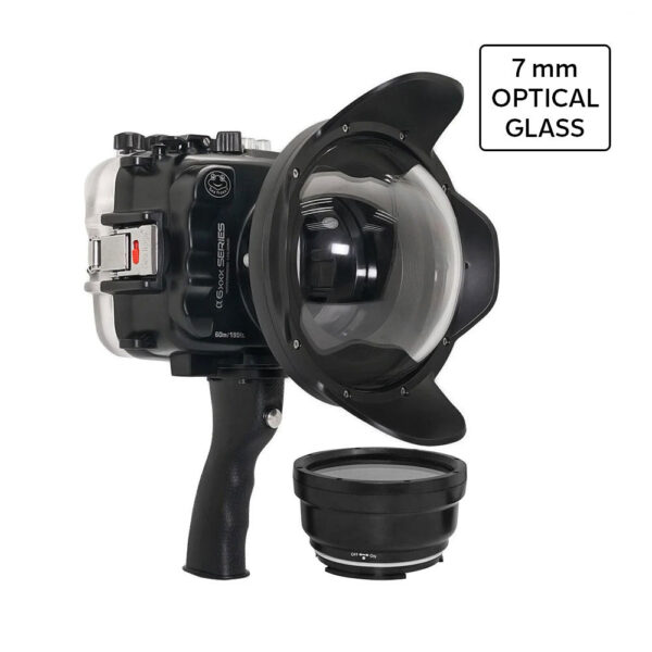 SeaFrogs UW housing for Sony A6xxx series Salted Line with shutter grip & 6" Optical Glass Dry dome port (Black) / GEN 3
