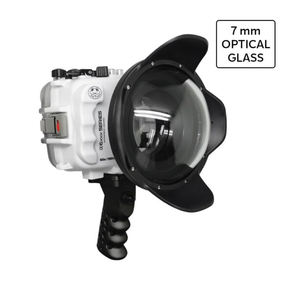SeaFrogs UW housing for Sony A6xxx series Salted Line with Aluminium Shutter Grip & 6" Optical Glass Dry dome port (White) / GEN 3