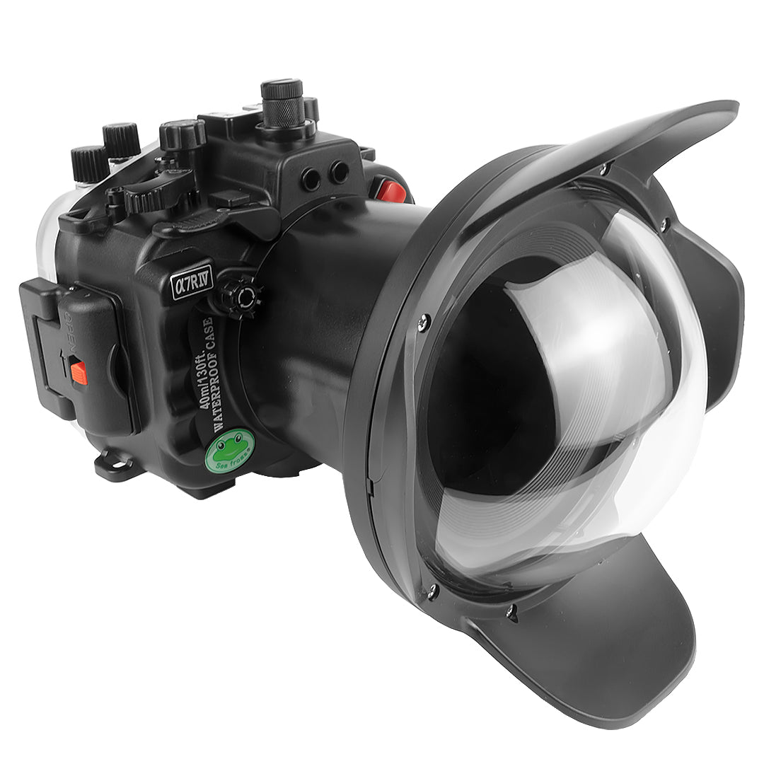 Sony A7R IV PRO 40M/130FT FE16-35mm F2.8 GM (zoom gear included) UW camera housing kit with 6" Dome port V.2 (without Flat port).Black