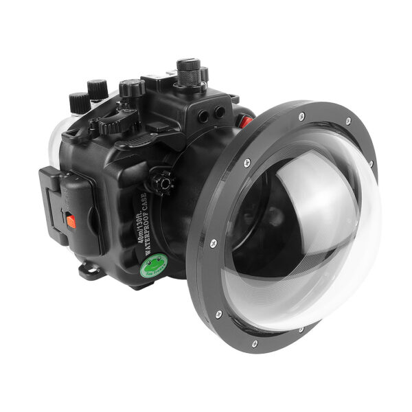 Sony A9 II PRO FE12-24mm f4 UW camera housing kit with 6" Dome port V.10 Surf (Including standard port) Zoom rings for Sony FE12-24 F4 and FE16-35 F4.Black