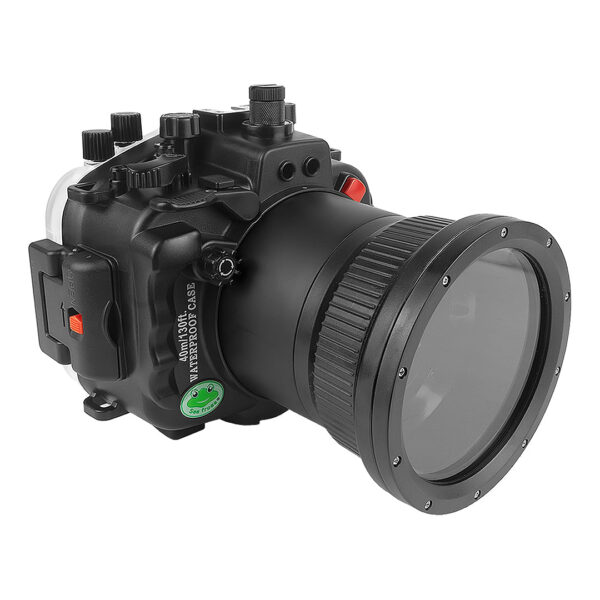 Sony A9 II PRO 40M/130FT Underwater camera housing (Including Flat Long port) Focus gear for FE90mm / Sigma 35mm included.Black