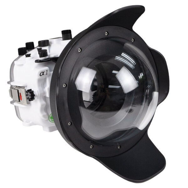 Sea Frogs Salted Line Series Sony A1 40M/130FT Waterproof camera housing with 8" Dome port V.1. White