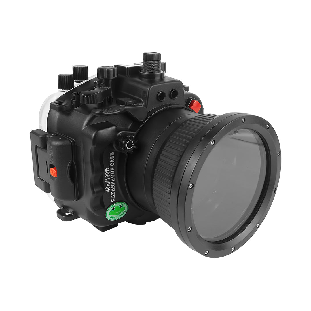Sony A9 II PRO Underwater camera housing with 6" Optical Glass Flat Long Port for Sony FE24-105 F4 (and standard port).Black - Image 2