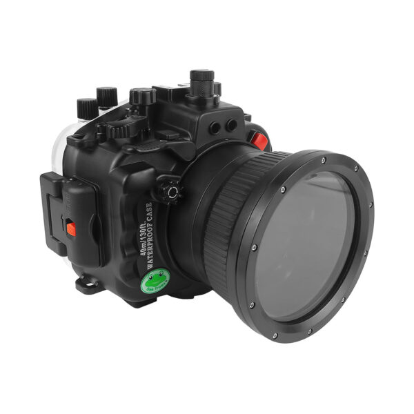 Sony A9 II PRO 40M/130FT Underwater camera housing with Zoom ring for FE16-35 F4 included.Black