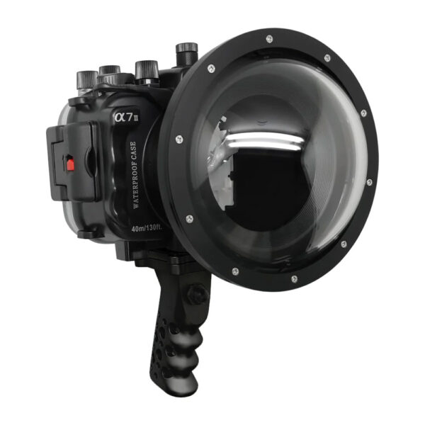 Sony A7 II NG V.2 Series 40M/130FT UW housing with 6" Dome port & Aluminium Shutter Grip (Standard port) Black