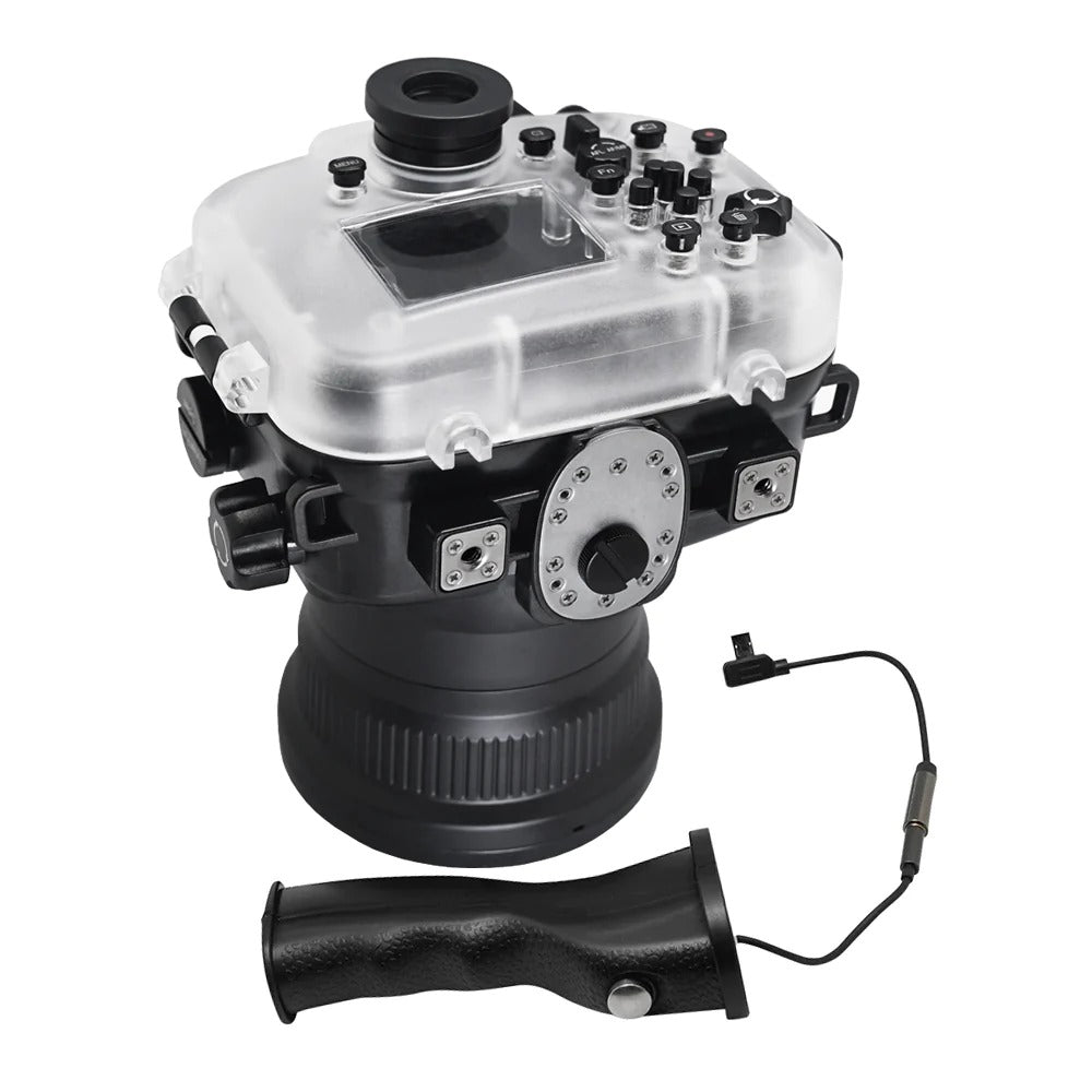 Sony A9 PRO V.3 Series 40M/130FT Underwater camera housing with shutter grip (Standard port) Zoom ring for FE16-35 F4 included.Black - Image 3