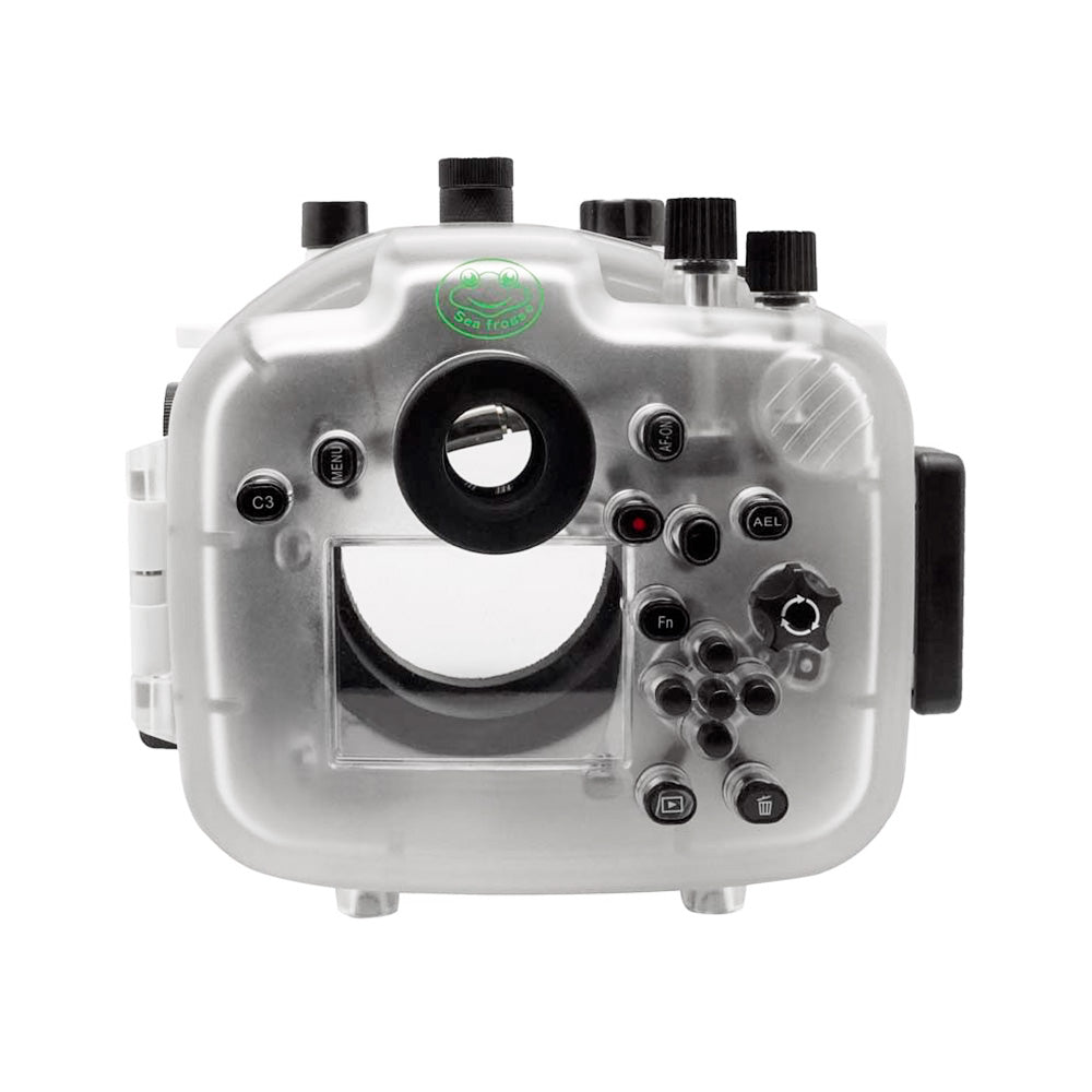 Sony A9 PRO V.3 Series 40M/130FT UW camera housing with 6" Optical Glass Flat Long Port for Sony FE24-105 F4 (without standard port).White - Image 2