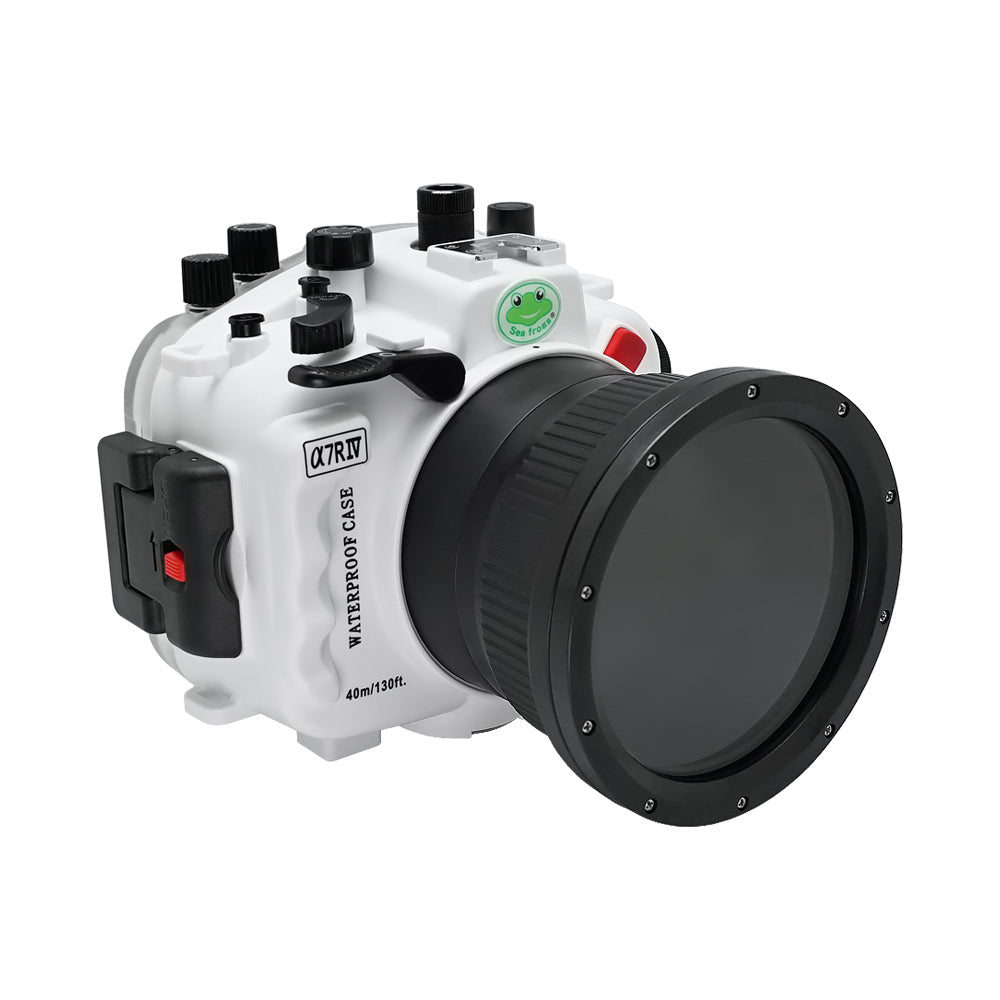 Sony A7R IV 40M/130FT UW camera housing kit with 6" Dome port V.7 (and standard port).White - Image 2