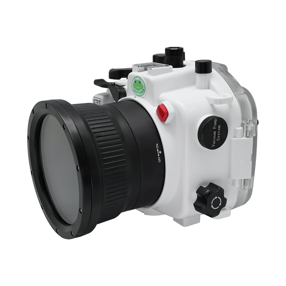 Sony A7R IV 40M/130FT UW camera housing kit with 6" Dome port V.7 (and standard port).White - Image 3