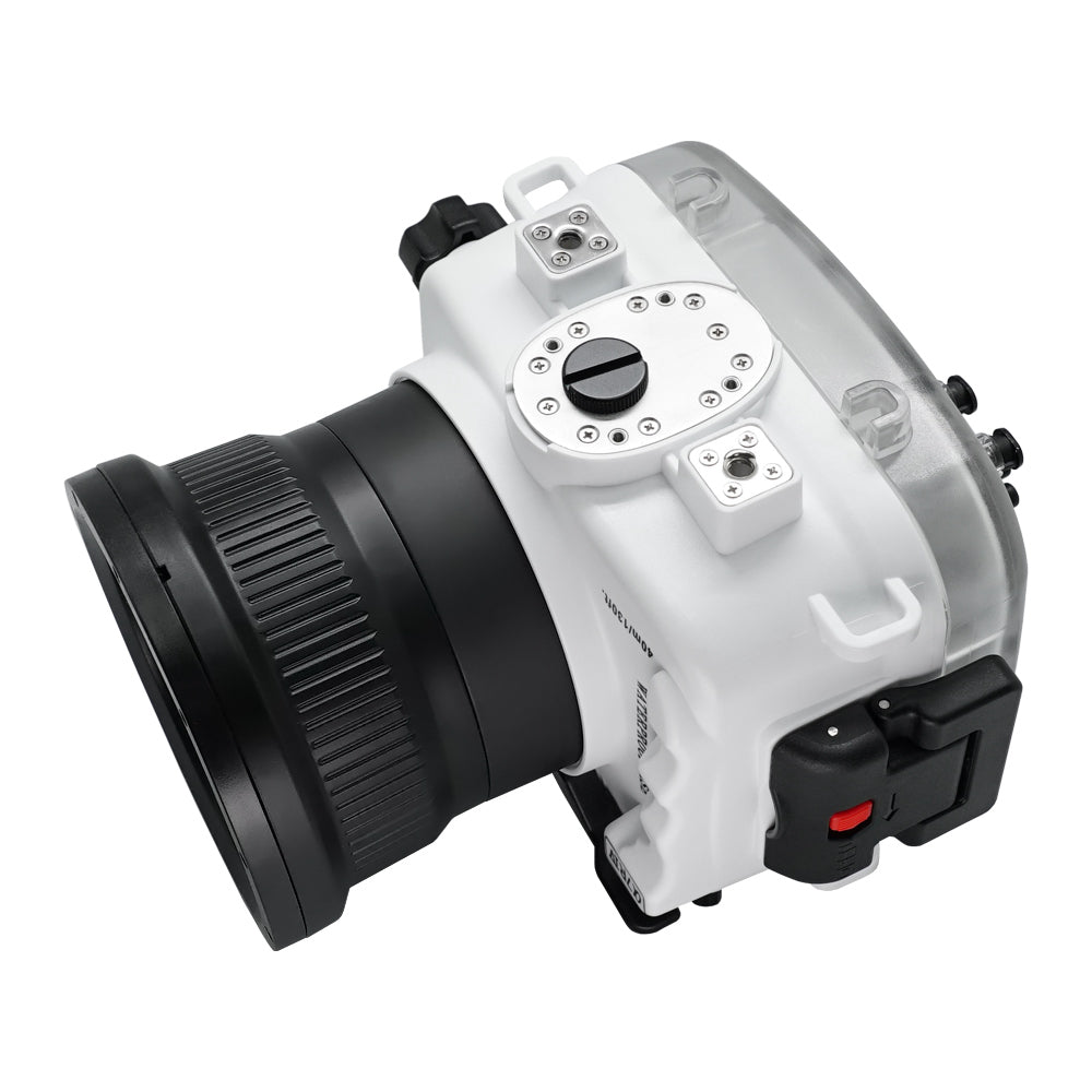 Sony A7R IV 40M/130FT Underwater camera housing with 6" Optical Glass Flat Long Port for Sony FE24-105 F4 (and standard port).White - Image 6