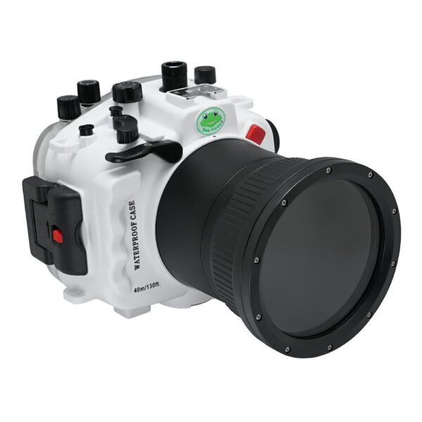 Sony A9 II 40M/130FT Underwater camera housing (Including Flat Long port) Focus gear for FE 90mm / Sigma 35mm included.White