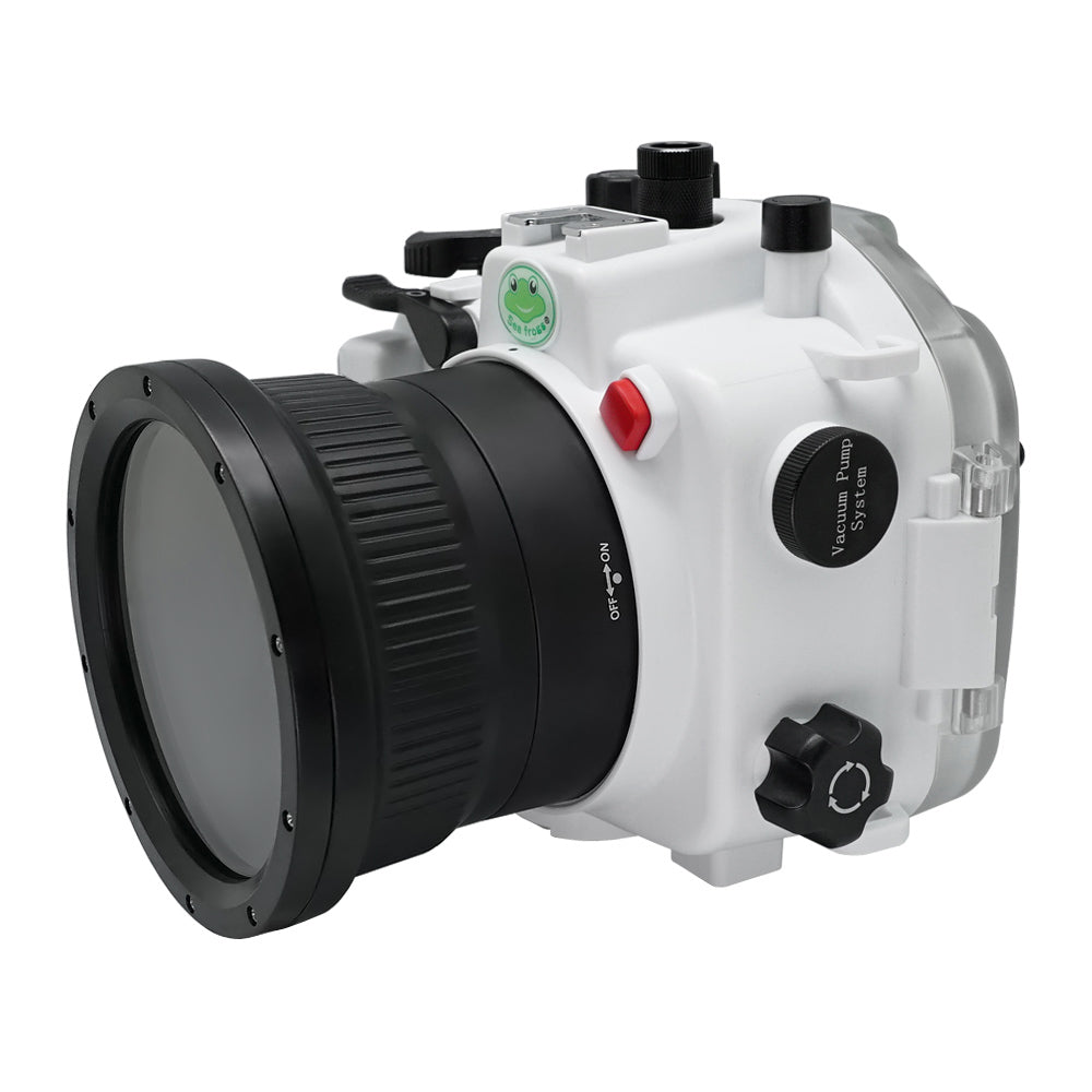 Sony A9 II 40M/130FT Underwater camera housing with Zoom ring for FE16-35 F4 included.White - Image 2