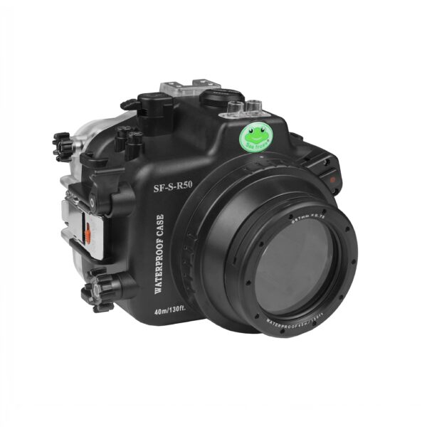 SeaFrogs Canon EOS R50 RF-S 18-45mm 40m/130ft Underwater Camera Housing with 67mm threaded flat short port (with zoom gear).