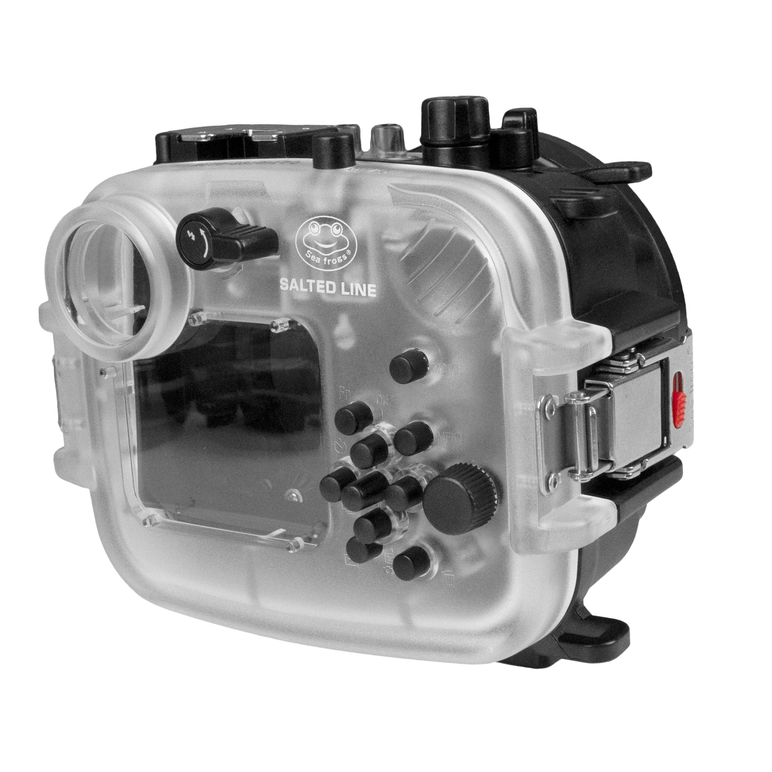 60M/195FT Waterproof housing for Sony RX1xx series Salted Line with Shutter grip & 6" Optical Glass Dry Dome Port (Black) - Image 6