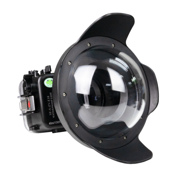 Sea Frogs Sony ZV-E10 40M/130FT Waterproof camera housing with 8" Dome port V.1 for Sony E10-18mm and E10-20mm PZ / E16-50mm PZ