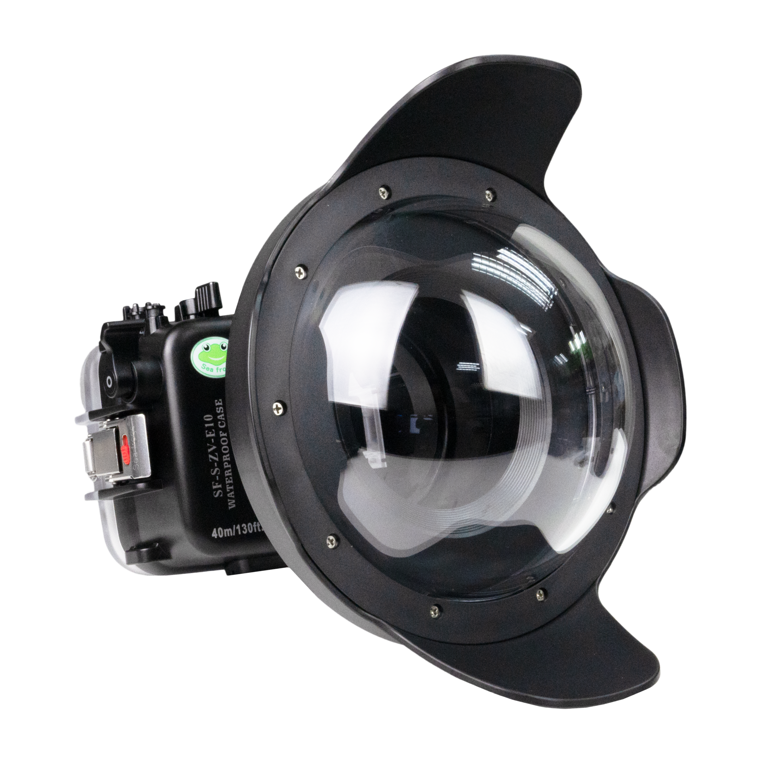 Sea Frogs Sony ZV-E10 40M/130FT Waterproof camera housing with 8" Dome port V.1 for Sony E10-18mm and E10-20mm PZ / E16-50mm PZ