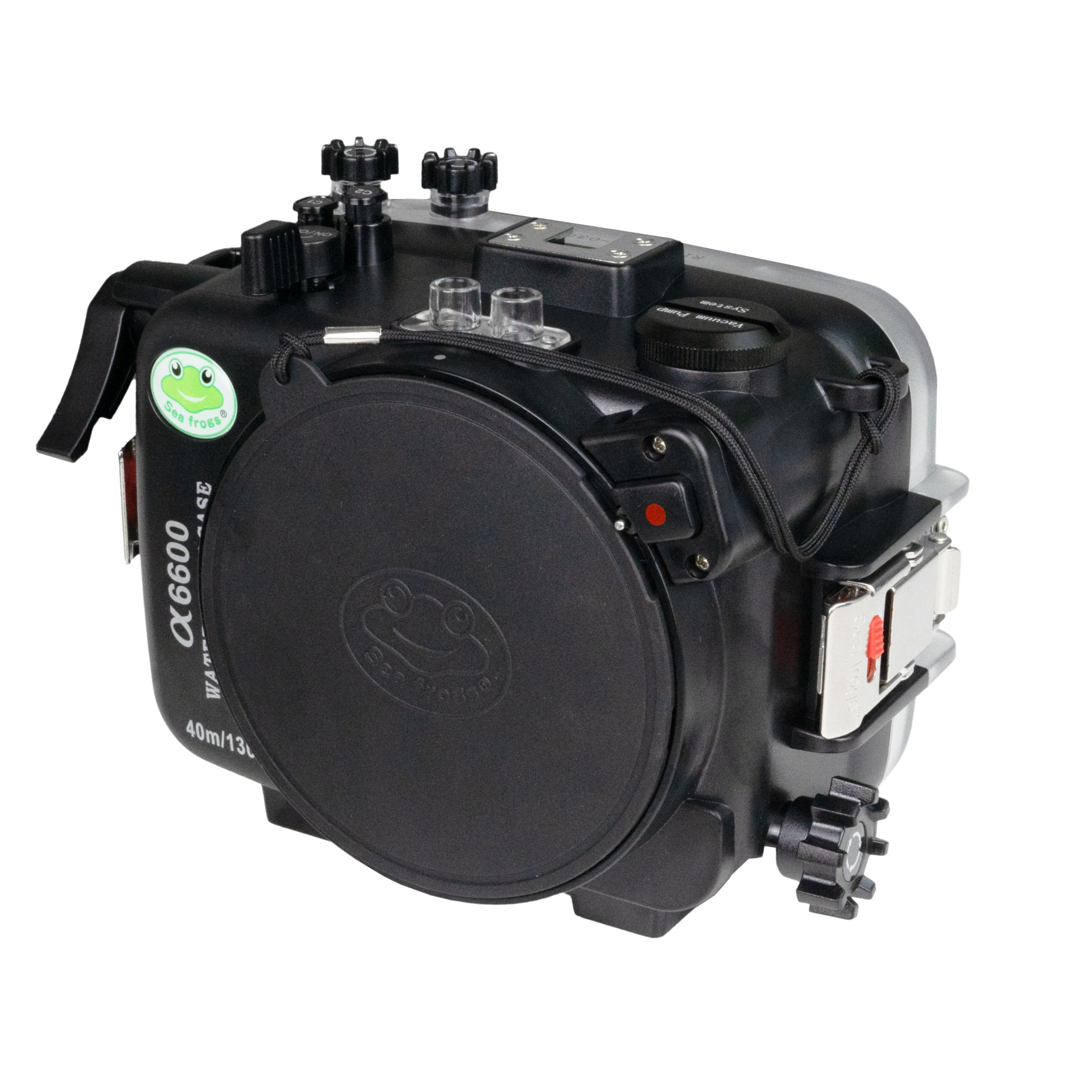 Sony A6600 40M/130FT Underwater camera housing with 67mm threaded Flat Long port. Focus gear for Sony FE90mm included - Image 5