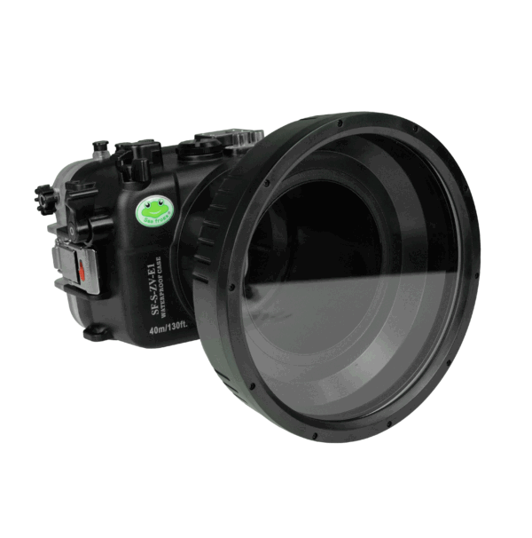 Sony ZV-E1 40M/130FT Underwater camera housing with 6" Glass Flat short port.