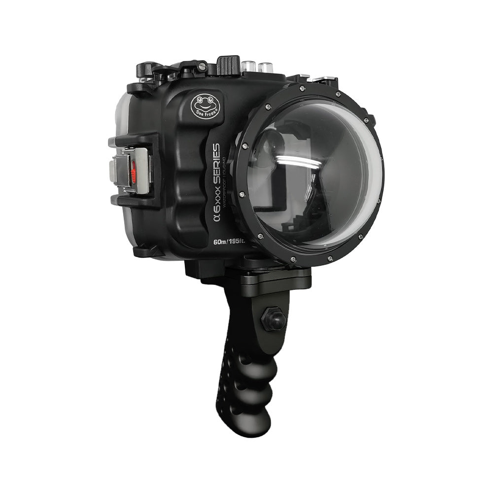 SeaFrogs UW housing for Sony A6xxx series Salted Line with Aluminium Shutter Grip & 4" Dry Dome Port (Black) / GEN 3