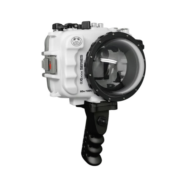 SeaFrogs UW housing for Sony A6xxx series Salted Line with Aluminium Shutter Grip & 4" Dry Dome Port (White) / GEN 3