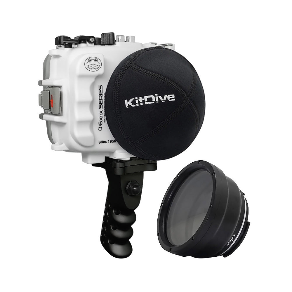 SeaFrogs UW housing for Sony A6xxx series Salted Line with Aluminium Shutter Grip & 4" Dry Dome Port (White) / GEN 3 - Image 9