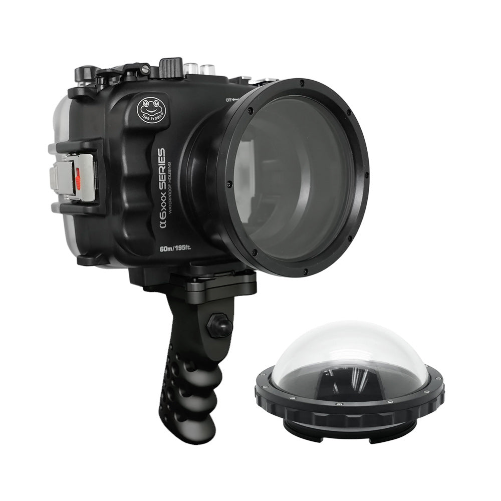 SeaFrogs UW housing for Sony A6xxx series Salted Line with Aluminium Shutter Grip & 4" Dry Dome Port (Black) / GEN 3 - Image 3