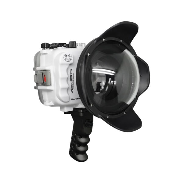 SeaFrogs UW housing for Sony A6xxx series Salted Line with Aluminium Shutter Grip & 6" Dry dome port (White) / GEN 3