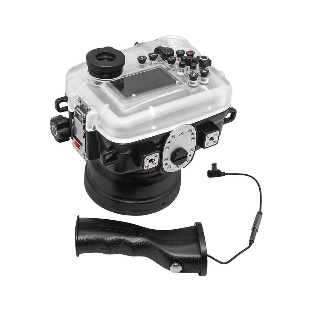 SeaFrogs 60M/195FT Waterproof housing for Sony A6xxx series Salted Line with shutter grip & 55-210mm lens port (Black) / GEN 3 - Image 3