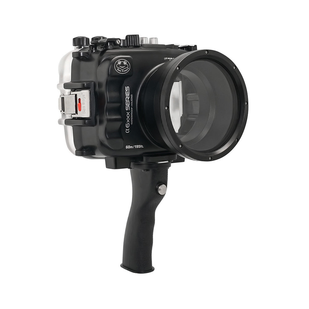 SeaFrogs 60M/195FT Waterproof housing for Sony A6xxx series Salted Line with shutter grip & 55-210mm lens port (Black) / GEN 3 - Image 2