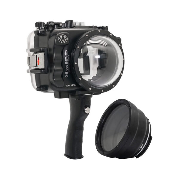SeaFrogs UW housing for Sony A6xxx series Salted Line with shutter grip & 4" Dry Dome Port (Black) / GEN 3
