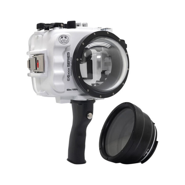SeaFrogs UW housing for Sony A6xxx series Salted Line with shutter grip & 4" Dry Dome Port (White) / GEN 3