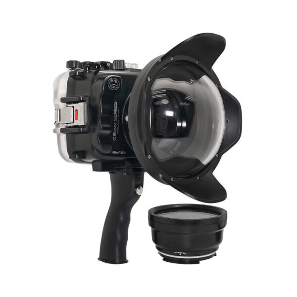 SeaFrogs UW housing for Sony A6xxx series Salted Line with shutter grip & 6" Dry dome port (Black) / GEN 3