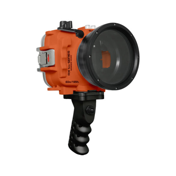 60M/195FT Waterproof housing for Sony RX1xx series Salted Line with Aluminium Shutter Grip (Orange)