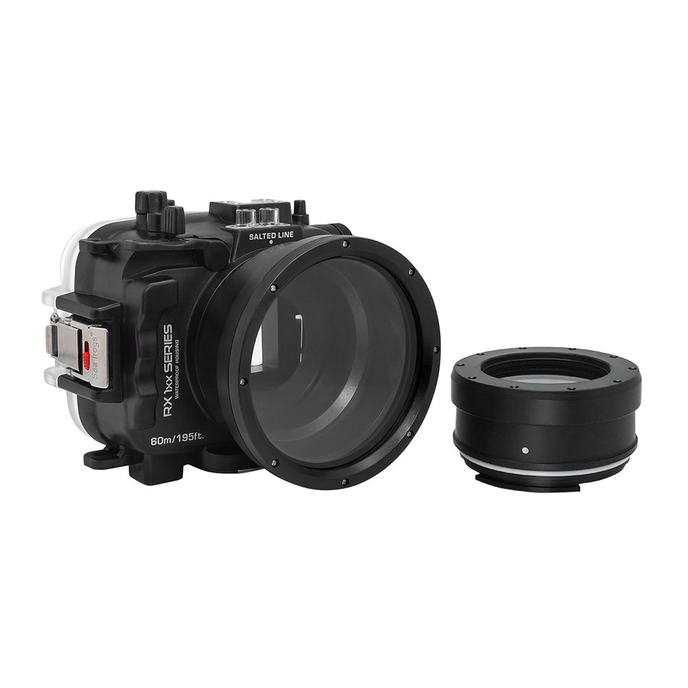 60M/195FT Waterproof housing for Sony RX1xx series Salted Line with 67mm threaded short / Macro port for RX100 III/IV/V (Black) - Image 2