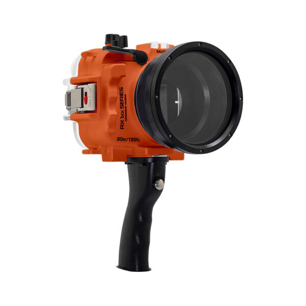 60M/195FT Waterproof housing for Sony RX1xx series Salted Line with Shutter grip (Orange)