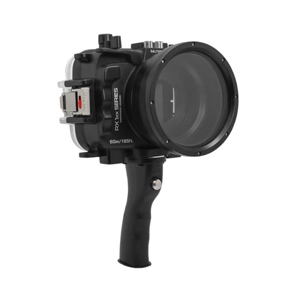 60M/195FT Waterproof housing for Sony RX1xx series Salted Line with Shutter grip (Black)
