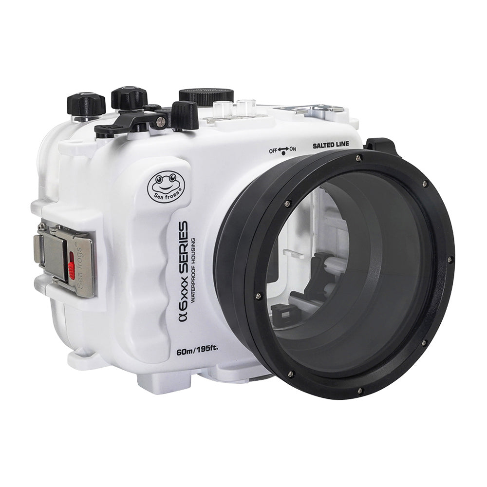 SeaFrogs 60M/195FT Waterproof housing for Sony A6xxx series Salted Line with 55-210mm lens port (White) / GEN 3 - Image 2