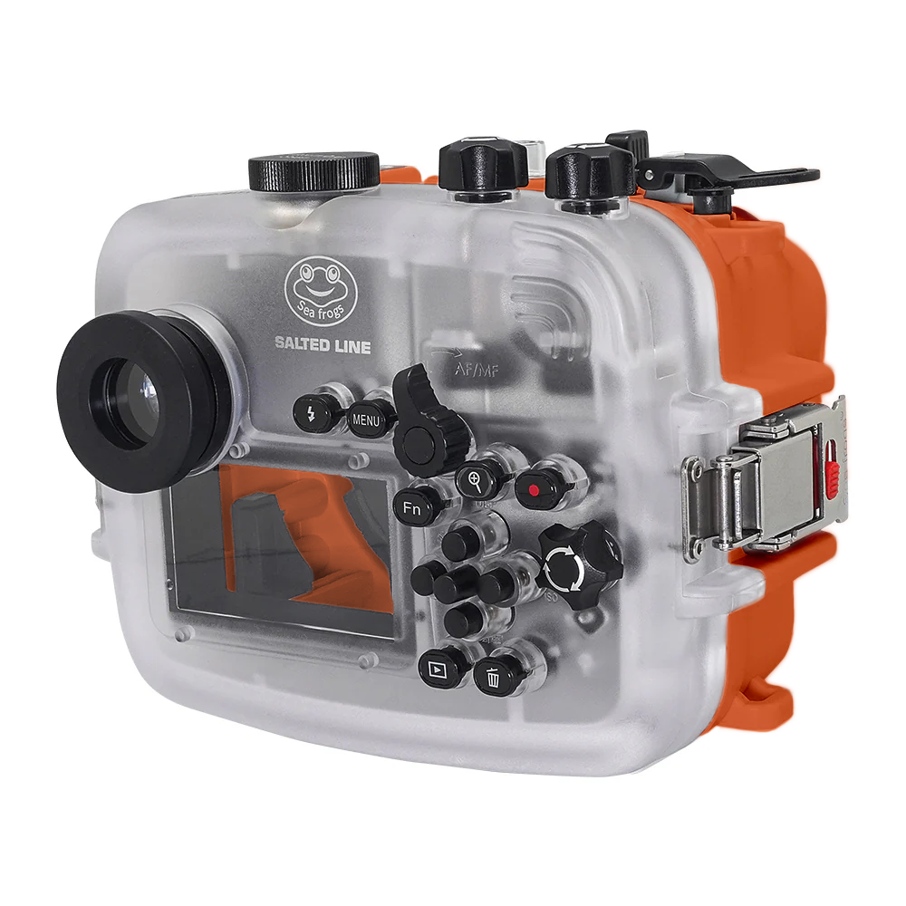SeaFrogs UW housing for Sony A6xxx series Salted Line with shutter grip & 6" Optical Glass Dry dome port (Orange) / GEN 3 - Image 3