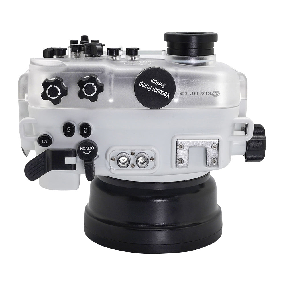SeaFrogs 60M/195FT Waterproof housing for Sony A6xxx series Salted Line with Aluminium Shutter Grip (White) / GEN 3 - Image 4