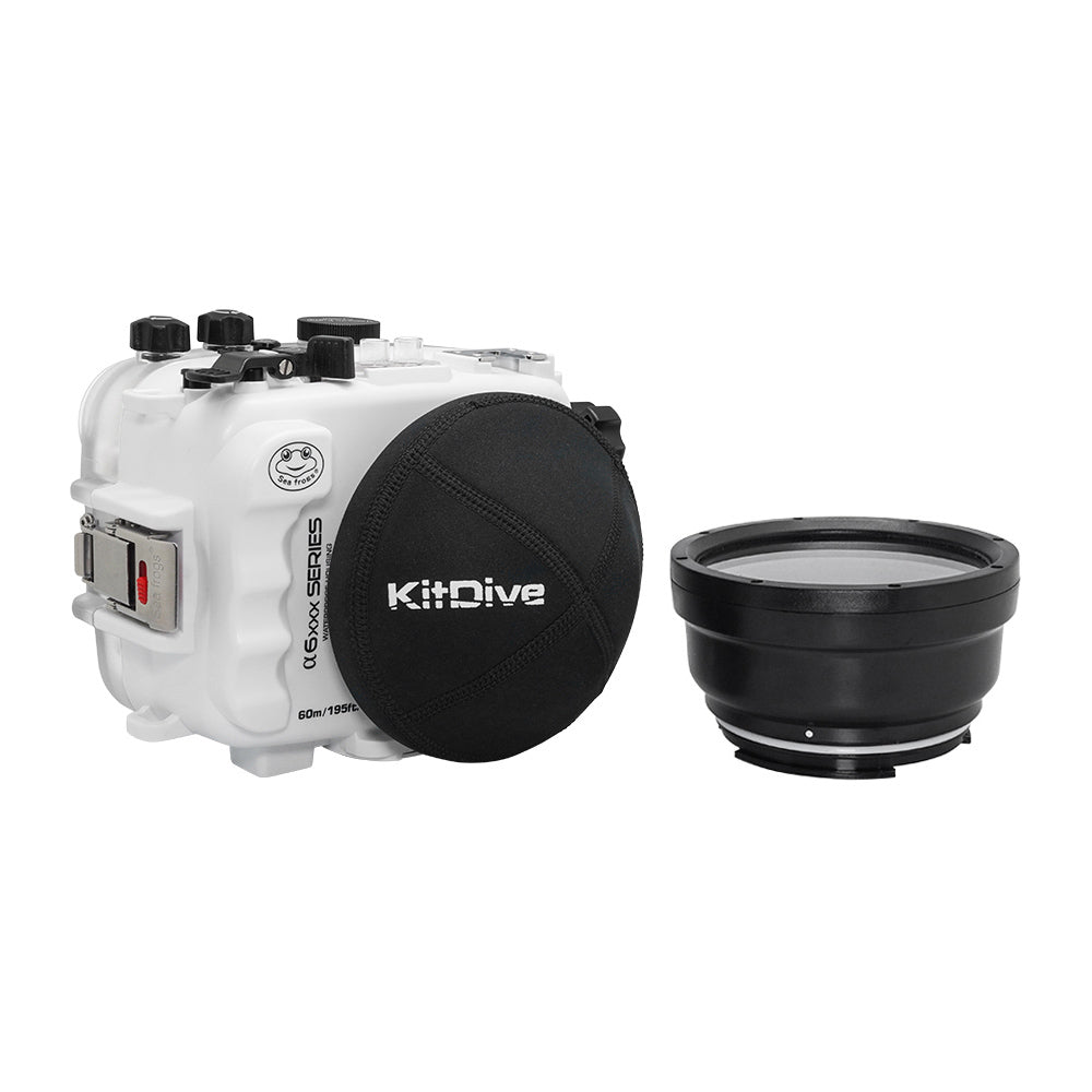 SeaFrogs 60M/195FT Waterproof housing for Sony A6xxx series Salted Line with 4" Dry Dome Port (White) / GEN 3 - Image 7