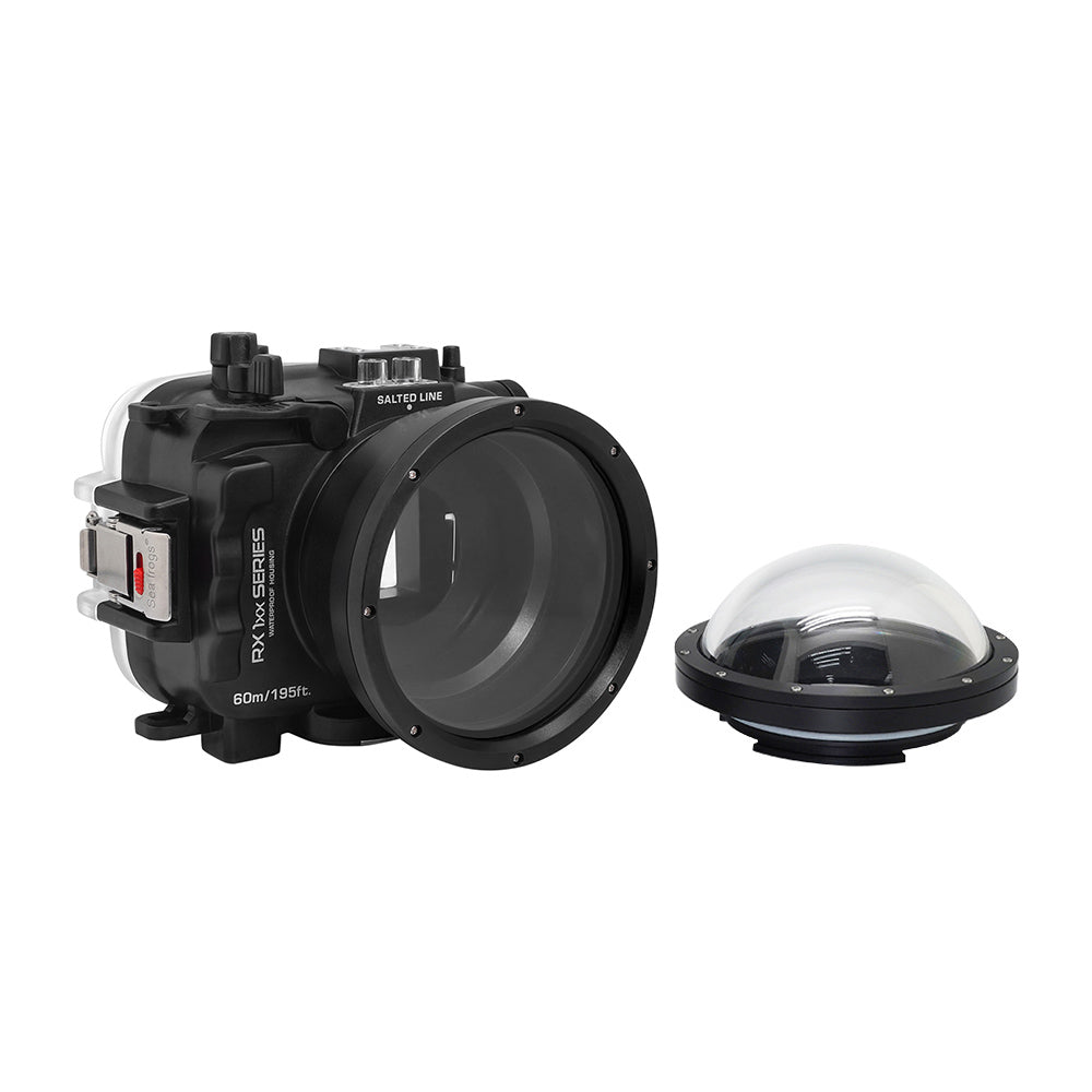 60M/195FT Waterproof housing for Sony RX1xx series Salted Line with 4" Dry Dome Port (Black) - Image 2