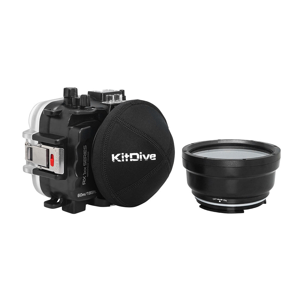 60M/195FT Waterproof housing for Sony RX1xx series Salted Line with 4" Dry Dome Port (Black) - Image 3