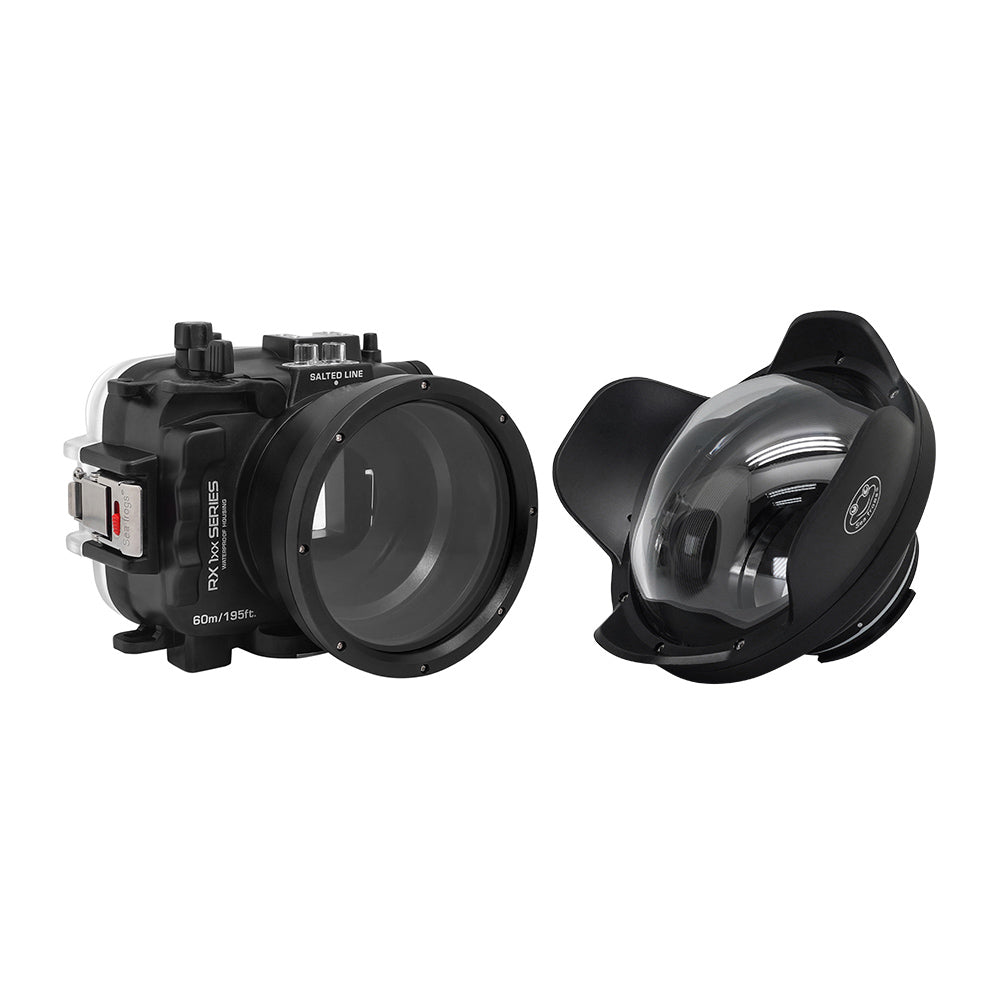 60M/195FT Waterproof housing for Sony RX1xx series Salted Line with 6" Dry Dome Port (Black) - Image 2